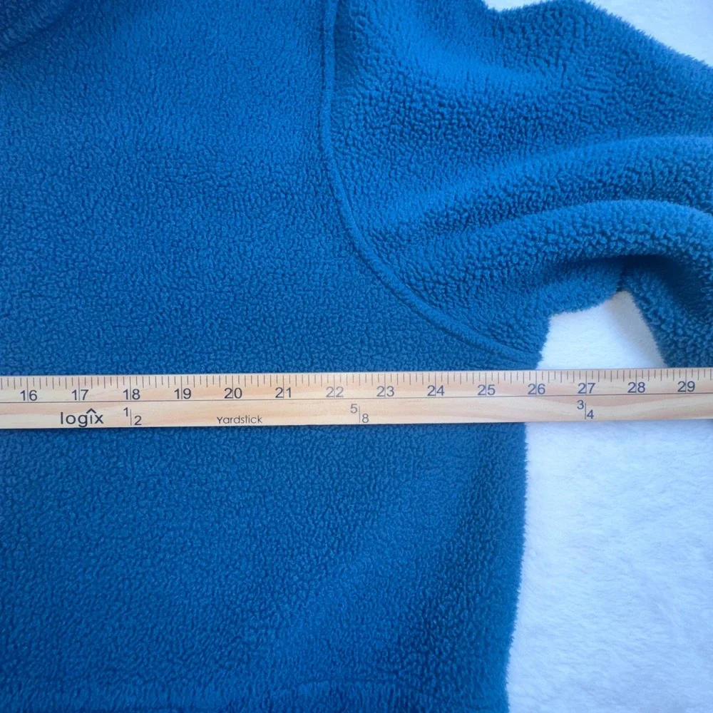 The North Face Fleece Jacket Men XL Teal Blue Full Zip Mock Neck Outdoor Warm